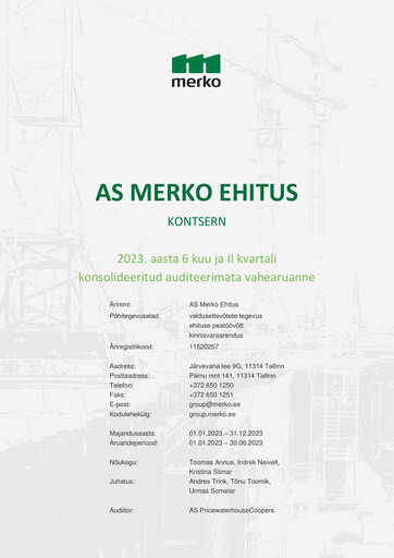 Thumbnail AS Merko Ehitus Half-year Report 2023-h1