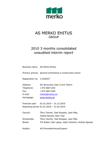 Thumbnail AS Merko Ehitus Quarterly Report 2010-q1