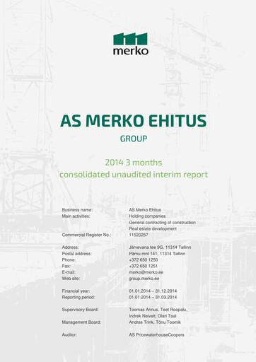 Thumbnail AS Merko Ehitus Quarterly Report 2014-q1