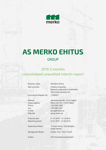Thumbnail AS Merko Ehitus Quarterly Report 2019-q1