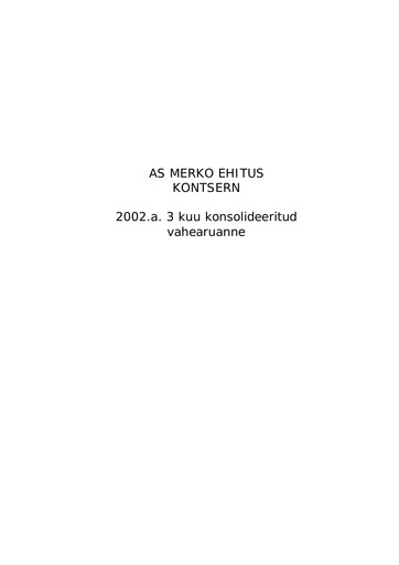 Thumbnail AS Merko Ehitus Quarterly Report 2002-q1