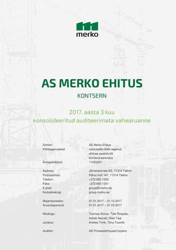 Thumbnail AS Merko Ehitus Quarterly Report 2017-q1