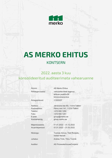 Thumbnail AS Merko Ehitus Quarterly Report 2022-q1