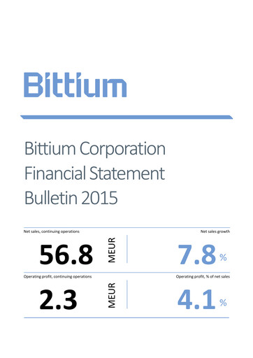 Thumbnail Bittium Financial Statement 2015
