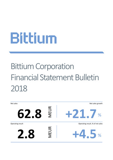 Thumbnail Bittium Financial Statement 2018