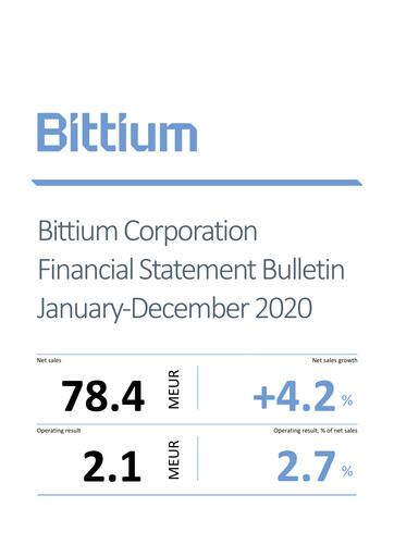 Thumbnail Bittium Financial Statement 2020