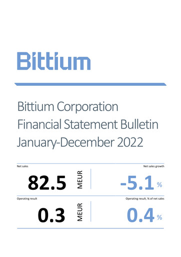 Thumbnail Bittium Financial Statement 2022
