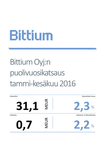 Thumbnail Bittium Half-year Report 2016-h1