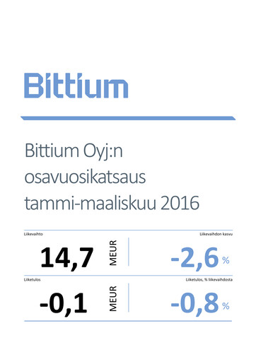 Thumbnail Bittium Quarterly Report 2016-q1