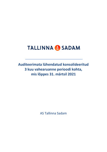 Thumbnail AS Tallinna Sadam Quarterly Report 2021-q1