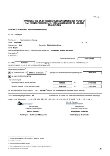 Thumbnail Greenyard Financial Statement 2021-2022