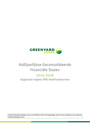 Thumbnail Greenyard Half-year Report 2015-2016