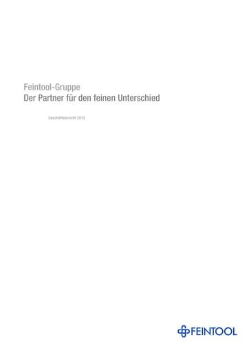 Thumbnail Feintool International Annual Report 2013