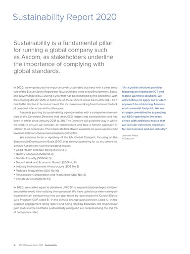 Thumbnail Ascom Holding Sustainability Report 2020