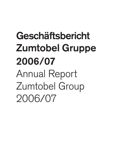 Thumbnail Zumtobel Group Annual Report 2006-2007