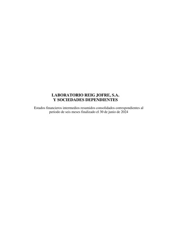 Thumbnail Laboratorio Reig Jofre Half-year Report 2024-h1