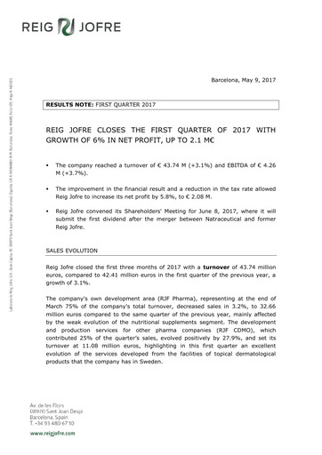 Thumbnail Laboratorio Reig Jofre Quarterly Report 2017-q1