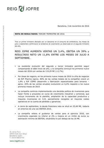 Thumbnail Laboratorio Reig Jofre Quarterly Report 2016-q3