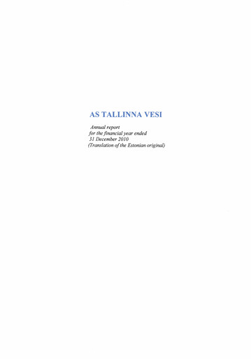 Thumbnail AS Tallinna Vesi Annual Report 2010