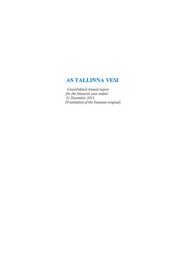 Thumbnail AS Tallinna Vesi Annual Report 2013