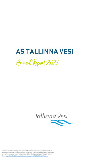 Thumbnail AS Tallinna Vesi Annual Report 2021