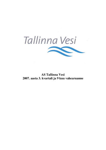 Thumbnail AS Tallinna Vesi Quarterly Report 2007-q3