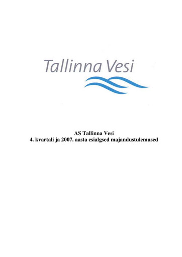 Thumbnail AS Tallinna Vesi Quarterly Report 2007-q4