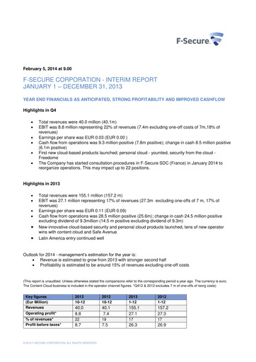 Thumbnail WithSecure Oyj Financial Statement 2013