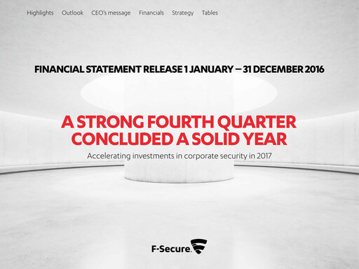 Thumbnail WithSecure Oyj Financial Statement 2016