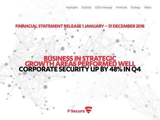 Thumbnail WithSecure Oyj Financial Statement 2018