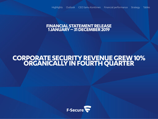 Thumbnail WithSecure Oyj Financial Statement 2019