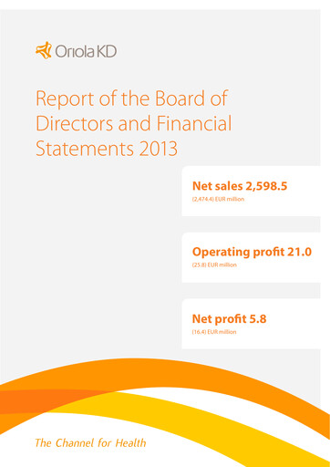 Thumbnail Oriola Financial Statement 2013