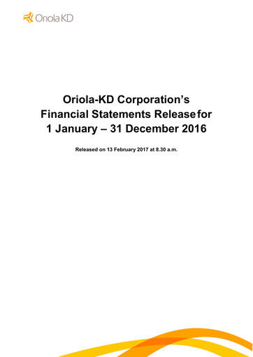 Thumbnail Oriola Financial Statement 2016