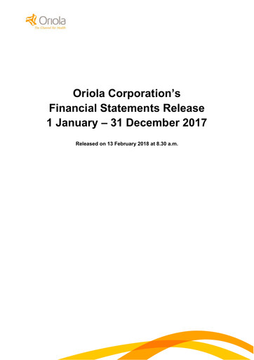 Thumbnail Oriola Financial Statement 2017
