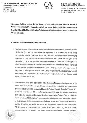 Vorschaubild Muthoot Finance
 Quartalsbericht 2024-q2