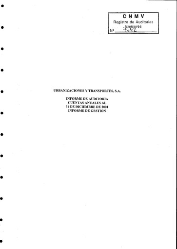 Thumbnail Urbas Grupo Financiero Financial Statement 2001