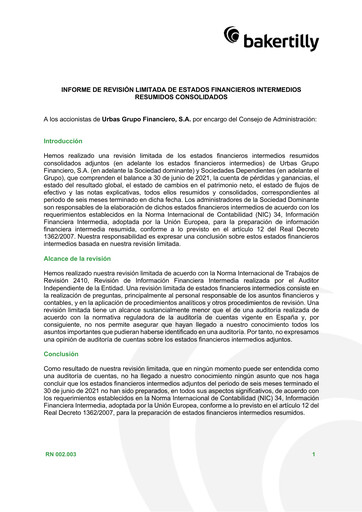 Thumbnail Urbas Grupo Financiero Half-year Report 2021-h1