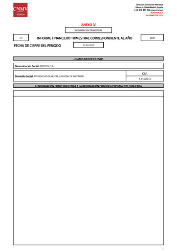 Miniature Azkoyen S.A. Rapport trimestriel 2020-q1