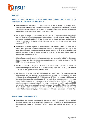 Thumbnail Inmobiliaria del Sur Quarterly Report 2018-q3