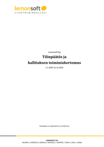 Thumbnail Lemonsoft Financial Statement 2023