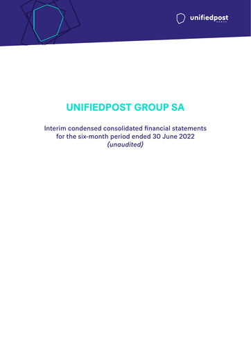 Miniature Unifiedpost Group Rapport semestriel 2022-h1