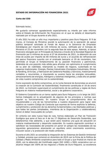 Miniature Duro Felguera Rapport ESG 2021