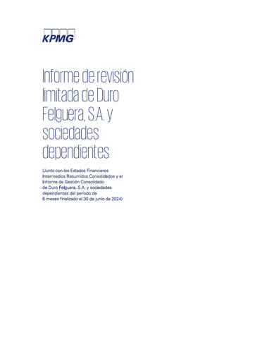 Miniature Duro Felguera Rapport semestriel 2024-h1