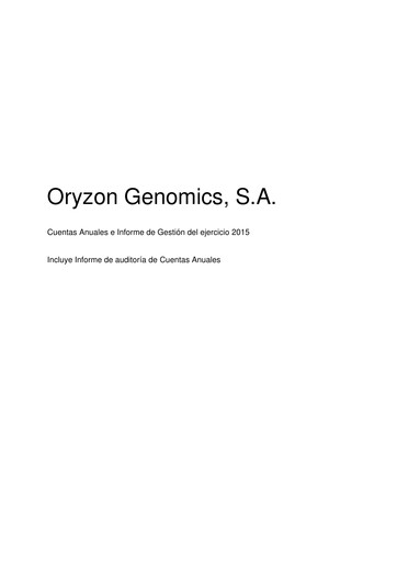 Thumbnail Oryzon Genomics Financial Statement 2015
