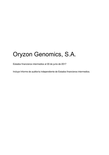 Thumbnail Oryzon Genomics Financial Statement 2017-h1