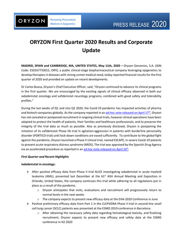 Thumbnail Oryzon Genomics Quarterly Report 2020-q1