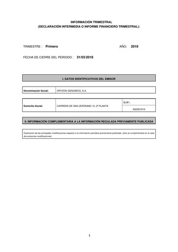 Thumbnail Oryzon Genomics Quarterly Report 2018-q1