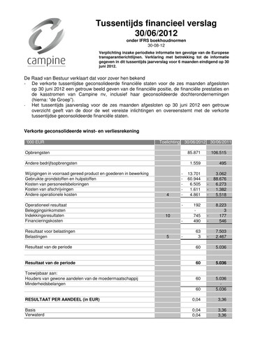 Thumbnail Campine Half-year Report 2012-h1