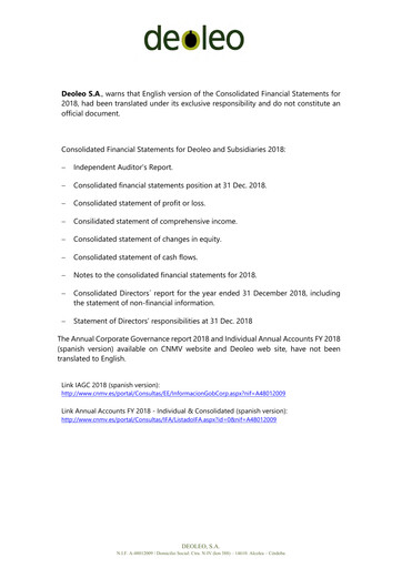 Thumbnail Deoleo Financial Statement 2018