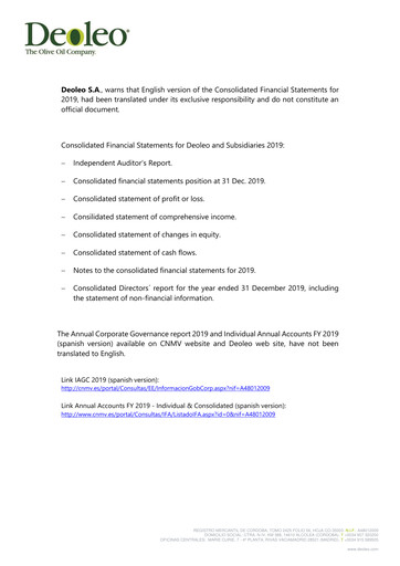 Thumbnail Deoleo Financial Statement 2019